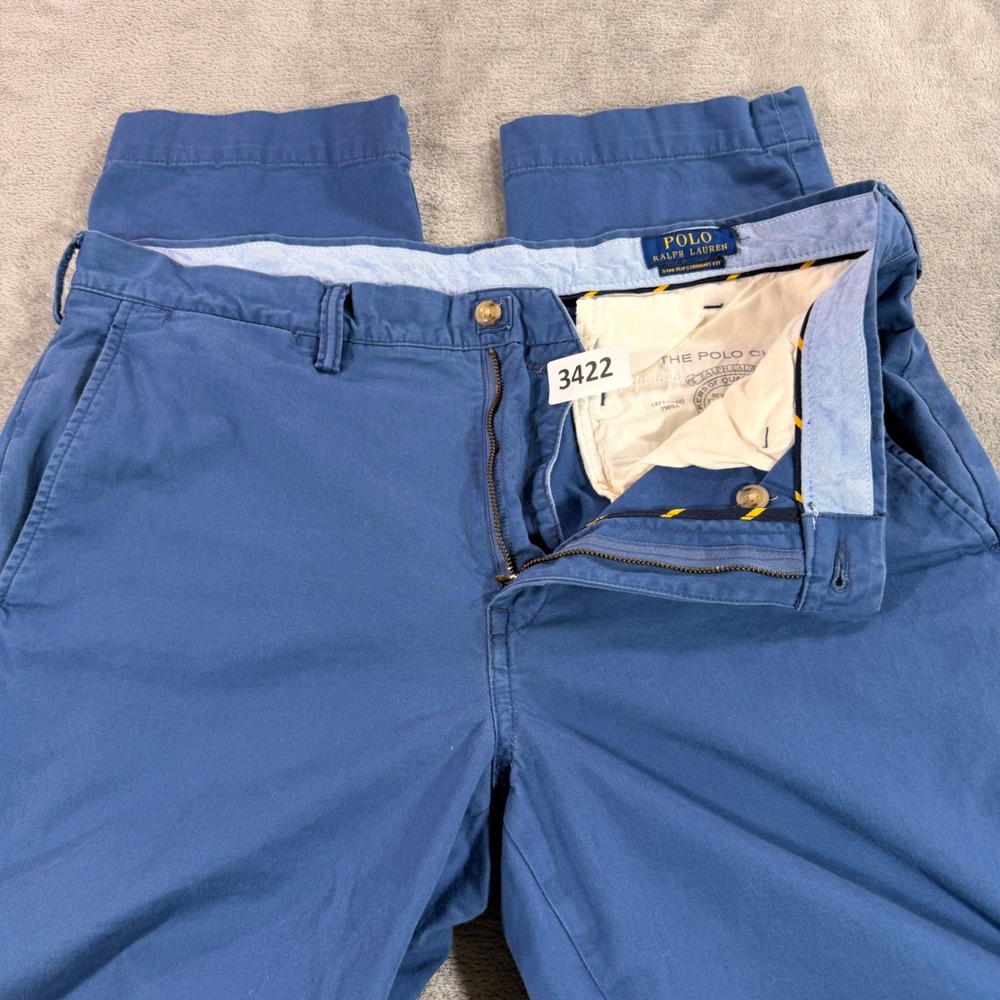 Polo Ralph Lauren Chinos Mens 36 Blue Slim Straight Fit Cotton Twill Pants